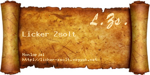 Licker Zsolt névjegykártya